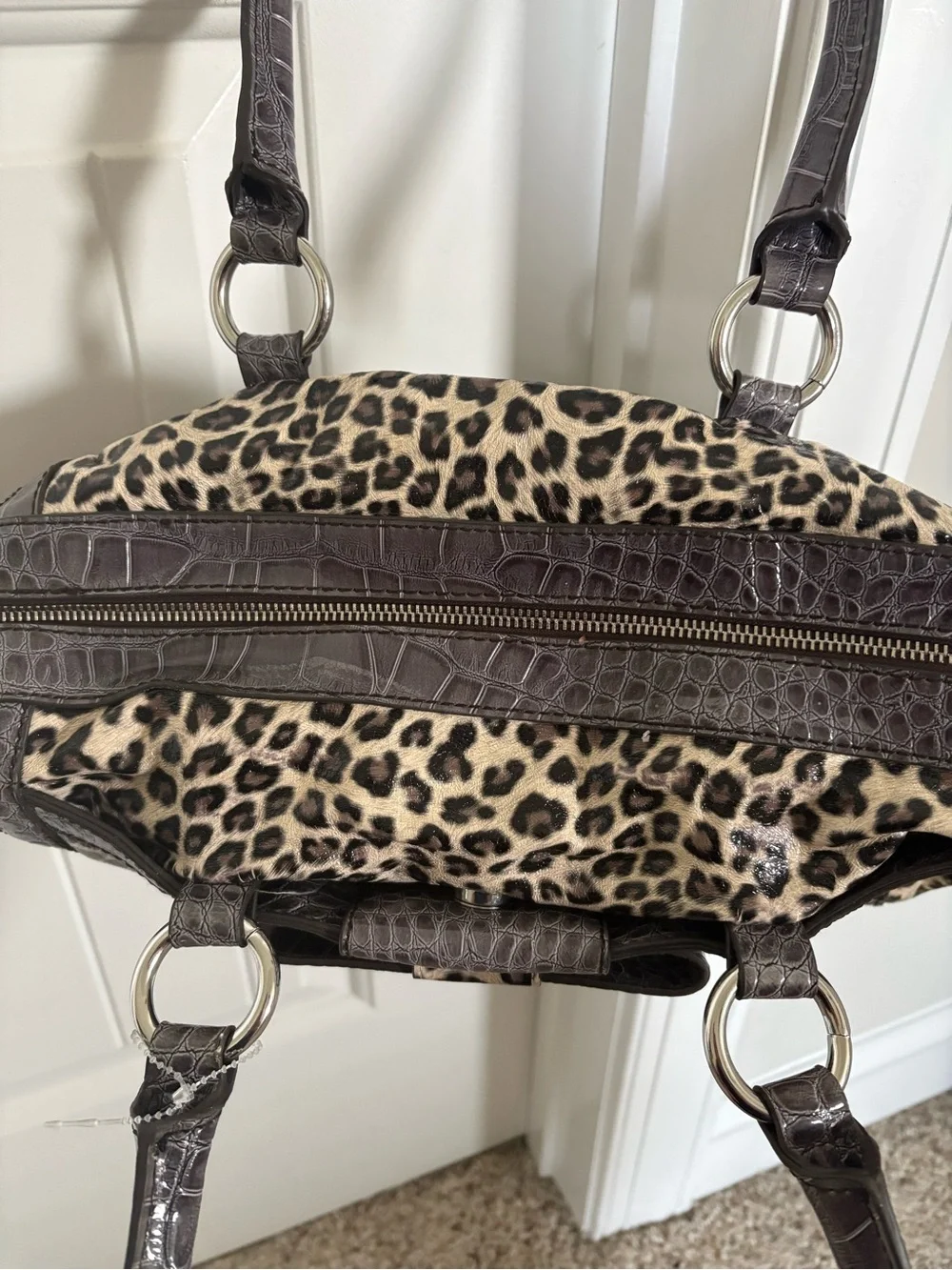 Guess Cheetah Leopard Print Shoulder Bag Satchel Y2K Purse